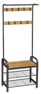 Szafki na buty - Wieszak Do Przedpokoju Z 2 Półkami Na Buty Miodowy Brąz N8-B05 - miniaturka - grafika 1