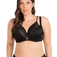 Biustonosze - Biustonosz miękki z koronką K810 Gorsenia YOKO czarny  70K - miniaturka - grafika 1