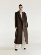 Płaszcze damskie - Reserved - Płaszcz oversize z wełną - brązowy - miniaturka - grafika 1