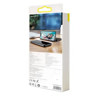 Baseus S10 power bank 10000mAh 18W bezprzewodowa ładowarka Qi 10W USB / USB Typ C PowerDelivery QC3.0 czarny (PPS10-01) - Ładowarki do telefonów - miniaturka - grafika 17