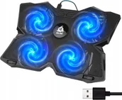 Podkładki chłodzące pod laptopa - Klim Wind Chłodząca Podkładka pod Laptopa USB 4 Wentylatory Podświetlenie - miniaturka - grafika 1