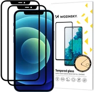 Szkła hartowane na telefon - Wozinsky zestwaw 2x super wytrzymałe szkło hartowane Full Glue na cały ekran z ramką Case Friendly iPhone 12 Pro / iPhone 12 czarny - miniaturka - grafika 1