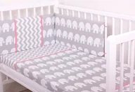 Pościel dla dzieci - MimiNu Pościel 100x135 druk. Zygzak 3-el. szary-róż 023 Gluck - miniaturka - grafika 1