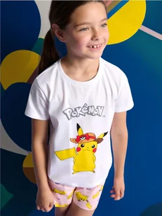 Sinsay - Piżama dwuczęściowa Pokemon - biały - Piżamy dla dziewczynek - miniaturka - grafika 1