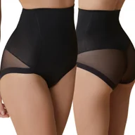 Majtki damskie - Majtki Wyszczuplające Brzuch Modelujące z Wysokim Stanem Figi Czarne S - miniaturka - grafika 1