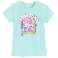 Koszulki dla dziewczynek - Cool Club, T-shirt dziewczęcy, turkusowy - miniaturka - grafika 1