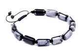 Bransolety męskie - Bransoleta Męska Obsydian Śnieżny Bryłki - miniaturka - grafika 1
