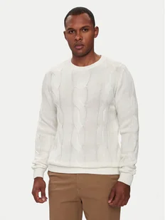 Lindbergh Sweter 30-805015 Biały Relaxed Fit - Swetry męskie - miniaturka - grafika 1