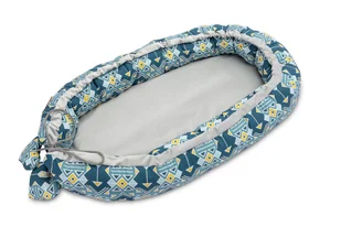 Sensillo Gniazdo Kokon Velvet 80x45 Granatowy Ornament - Pościel dla dzieci - miniaturka - grafika 1