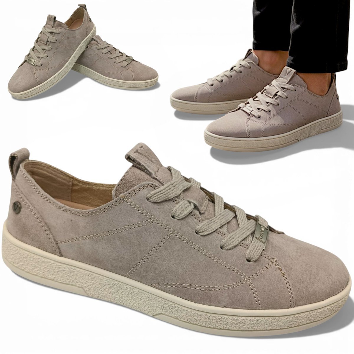 Sneakersy Damskie SKÓRZANE Wygodne Półbuty Beżowe Płaskie Vinceza Modne 38