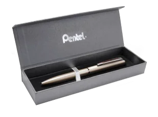 Eleganckie pióro kulkowe EnerGel 0,7 mm BL2007 w etui szampańskie - PENTEL - Pióra kulkowe - miniaturka - grafika 1