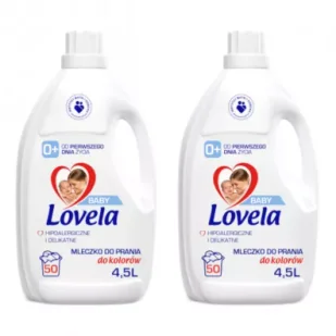 Lovela Baby hipoalergiczne mleczko do prania ubranek niemowlęcych i dziecięcych do kolorów Zestaw 2 x 4.5 l - Środki do prania - miniaturka - grafika 1