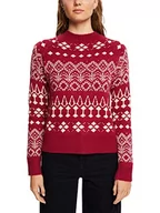 Swetry damskie - edc by ESPRIT Damski sweter 112CC1I325, 618/CHERRY RED 4, XXL - miniaturka - grafika 1