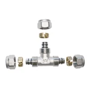 Łączniki, trójniki, kształtki - Trójnik równoprzelotowy 16x16x16x2 Invena Prov - miniaturka - grafika 1