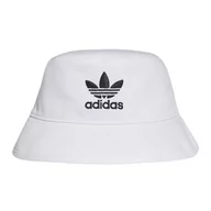 Czapki i chusty sportowe męskie - Czapka adidas Originals Adicolor Trefoil Bucket Hat FQ4641 - biała - miniaturka - grafika 1