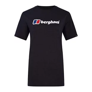 Berghaus Damska koszulka z krótkim rękawem Boyfriend Big Classic Logo Jet Black, 12 - Koszulki i topy damskie - miniaturka - grafika 1