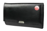 Portfele - Klasyczny Portfel Damski CZARNY HARO (PL) Poziomy Mały Skóra Włoska 14 x 9 [cm] - miniaturka - grafika 1