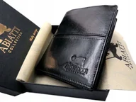 Portfele - Skórzany Portfel Męski Abiatti Skóra Naturalna Ochrona Kart Rfid Czarny - miniaturka - grafika 1