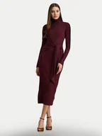 Sukienki - LAUREN RALPH LAUREN Sukienka dzianinowa 200980028006 Bordowy Slim Fit - miniaturka - grafika 1