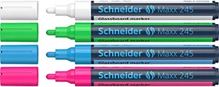 SCHNEIDER Marker Do Szklanych Tablic Maxx 245 B 2.3mm 4szt Mix Kolorów 105L763 - Markery do tablic - miniaturka - grafika 1