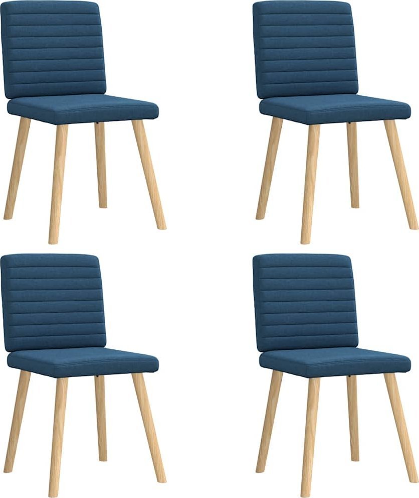vidaXL Krzesła stołowe, 4 szt., niebieskie, obite tkaniną