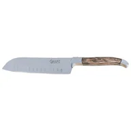 Noże kuchenne - Laguiole Nóż Santoku z deską do krojenia Luksusowe 17 cm oliwka - miniaturka - grafika 1