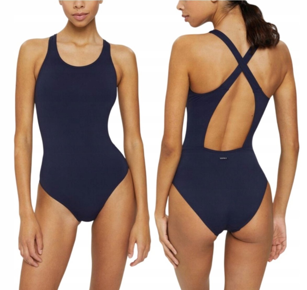 Strój Kąpielowy Jednoczęściowy Esprit 992EF1A306 40 L Granatowy Gładki