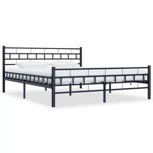 vidaXL Rama łóżka, czarna, stalowa, 180 x 200 cm - Łóżka - miniaturka - grafika 1
