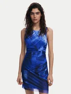 Sukienki - Desigual Sukienka codzienna Bratislava 25SWVK47 Niebieski Slim Fit - miniaturka - grafika 1