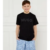 Koszulki dla chłopców - HUGO KIDS T-shirt | Regular Fit - miniaturka - grafika 1