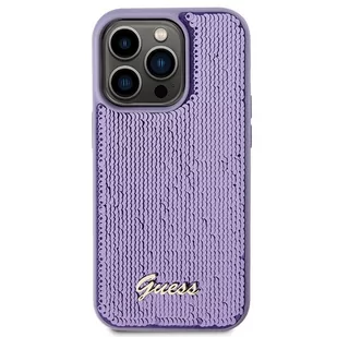 Guess GUHCP15XPSFDGSU iPhone 15 Pro Max 6.7" fioletowy/purple hardcase Sequin Script Metal - Etui i futerały do telefonów - miniaturka - grafika 3