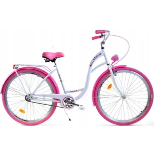 Dallas Bike City 1spd 26 cali Damski Biały z różowym - Rowery - miniaturka - grafika 1