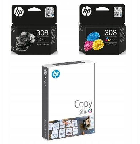 Tusz HP Zestaw tuszy 308 + Papier ksero Copy 7FP21UE+7FP20UE+HP-005318