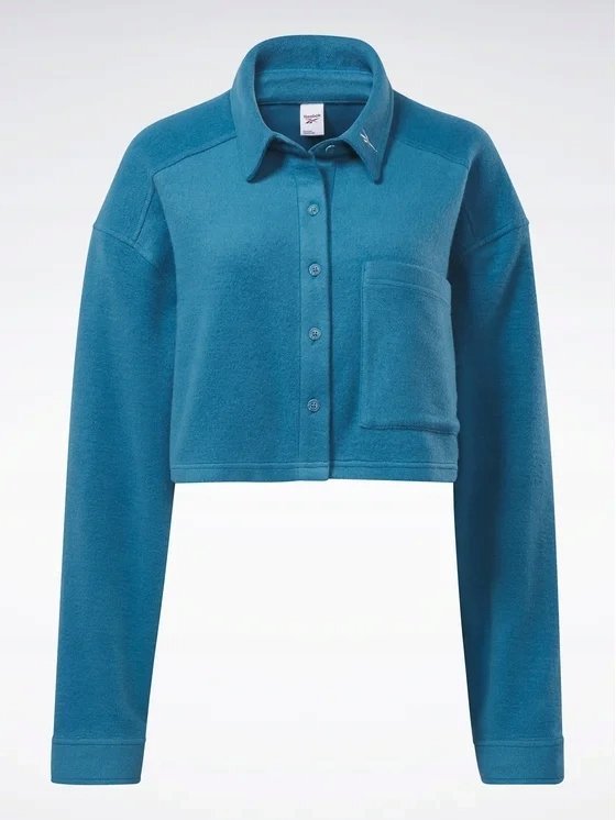 REEBOK - BLUZA ROZPINANA NA GUZIKI - CL WDE FLEECE LAYER HS0389 niebieska