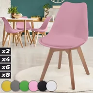 Krzesła - MIADOMODO Zestaw krzeseł do jadalni, 4 szt, różowy - miniaturka - grafika 1