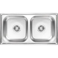 Zlewozmywaki - Kuchinox Zlewozmywak  Standard wpuszczany 2-komorowy  43,5 x 78 cm stalowy - miniaturka - grafika 1