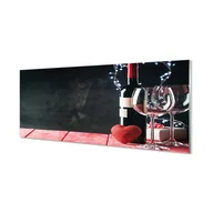 Dekoracje domu - Szklany panel Serce kieliszek wino lampki 125x50 cm - miniaturka - grafika 1