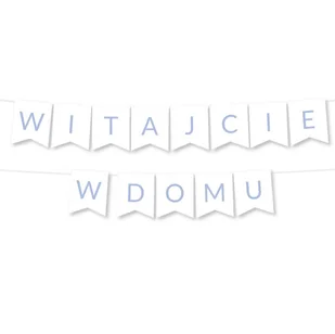 BANER Girlanda Witajcie w Domu - Jasny Niebieski powitanie maluszka - Dekoracje sali - miniaturka - grafika 1