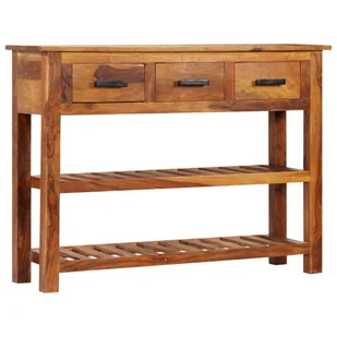 Szafka z 3 szufladami, 110 x 30 x 80 cm, lite drewno akacjowe Lumarko! - Szafki do salonu - miniaturka - grafika 12