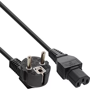 InLine Kabel zasilający Kabel zasilający Typ F German kątowy - C15 prosty (16810) - Kable miedziane - miniaturka - grafika 1