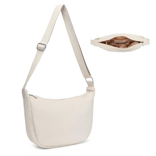 Miss Lulu - Damska torba na ramię - Nylonowa torba damska, idealna do codziennych dojazdów, podróży, szkoły, Beżowy