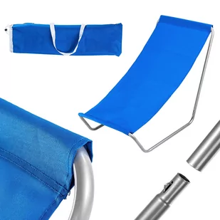 Składany leżak plażowy z pokrowcem Mill, niebieski - Leżaki ogrodowe - miniaturka - grafika 1