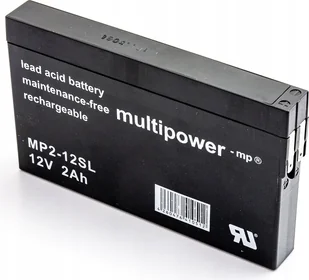 Akumulator Multipower MP2-12SL 12V2Ah F1 - Ładowarki i akumulatory - miniaturka - grafika 1