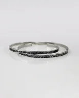 Bransoletki - Nieregularne - komplet 2 srebrnych bransoletek - różne rozmiary - miniaturka - grafika 1