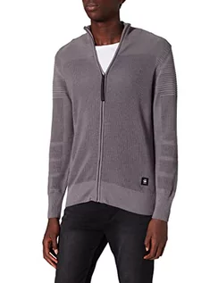 Bluzy męskie - G-STAR RAW Męska bluza 3D Biker Knitted Zip Through Knits, Szary (Magna/Gs Grey D20413-c259-c718), S - grafika 1