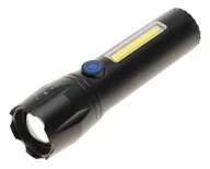 Latarki - LATARKA Kieszonkowa Akumulator LED XPE COB ZOOM Ładowana USB 2254 - miniaturka - grafika 1
