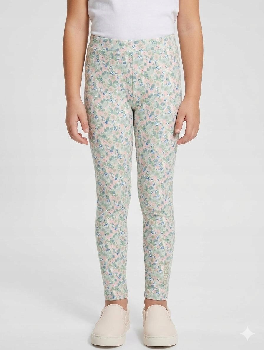 GUESS DZIEWCZĘCE LEGGINSY DWUSTRONNE W KWIATY BAWEŁNA 104 GŁA