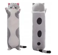 Koce i narzuty dla dzieci - DŁUGI KOT MASKOTKA PODUSZKA KOT SZARY 50 CM - miniaturka - grafika 1