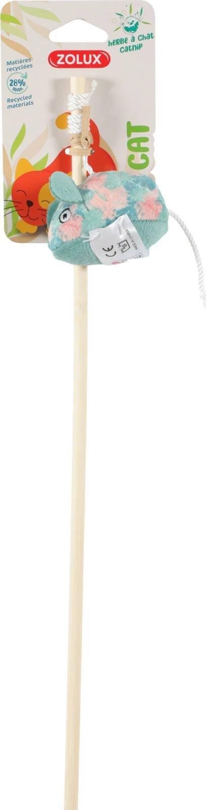 Zolux ZOLUX Zabawka dla kota ETHICAT wędka mysz, liście
