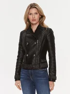 Kurtki damskie - Guess Kurtka z imitacji skóry Olivia Moto Jacket W3YL25 WFIR2 Czarny Regular Fit - miniaturka - grafika 1